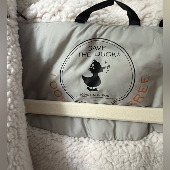 New Save The Duck Boys’ Puffer Jacket With Teddy Lining Finnegan In Blue Black - Picture 4 of 10